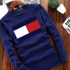 A&S Round Crew Neck Full Sleeve Printed Shirt For Men's Blue SP02