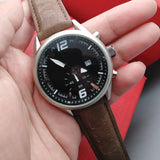 Men Fashionable Leather Strap Watch With Date