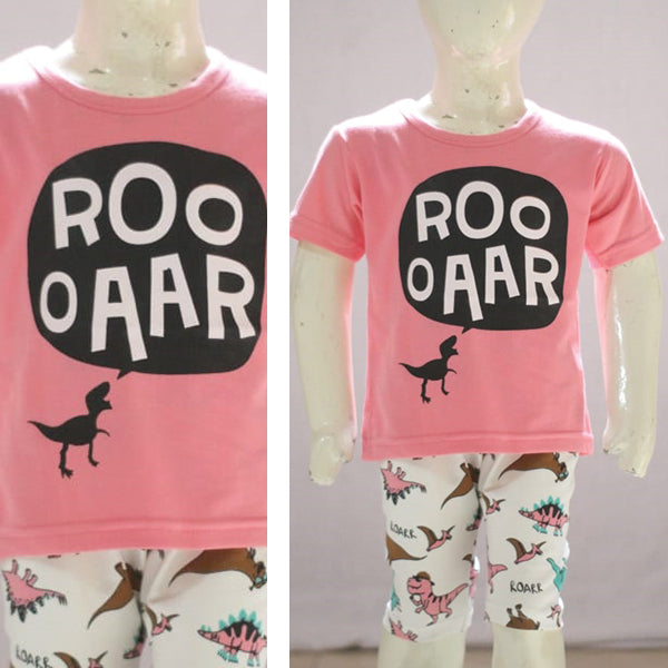 Rooaar Dinosaur Printed Malai Jersey Stuff Baba Pink