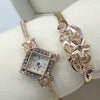 Latest Creative Polygon Shaped Watch With Fashionable Bracelet For Her 00445