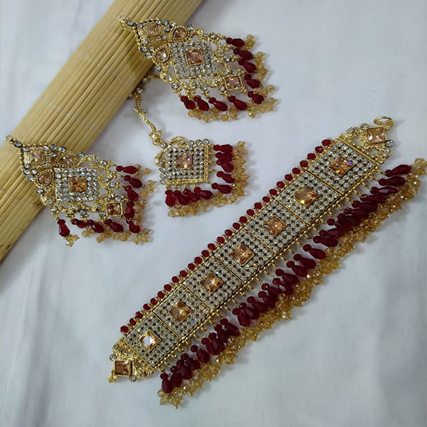Latest Style Necklace Set Multicolor with Random Color Stones For Her 97433 | 24hours.pk