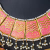 Beautiful Vintage Pearls Golden Necklace With Earrings Set For Womens Light Pink 70807