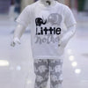 Little Brother Printed Malai Jersey Stuff Baba Suit White & Grey