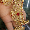 Vintage Creative & Polygon Shaped Red Stone Necklace Set For Her 158641 | 24hours.pk