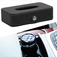 Pack of 2 Car Dashboard Tissue Holder & Car LED Light Ashtray Black | 24HOURS.PK