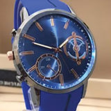 Latest Simple Design Watch Blue Strap With Blue & Golden Dial For Men's 89061 | Abdul Basit Janjee