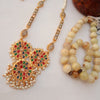 White Pearl Necklace With Random Color Stones & Designs 8513 | 24hours.pk