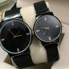 Ck Magnetic Pair Watch Dummy Down Second Black & Golden For Mens & Womens Best Gift For Valentines Day 8973 | 24hours.pk