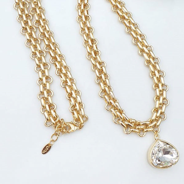 Latest Heart Shaped Stone With Chain Gold Locket For Her 25764 | 24hours.pk