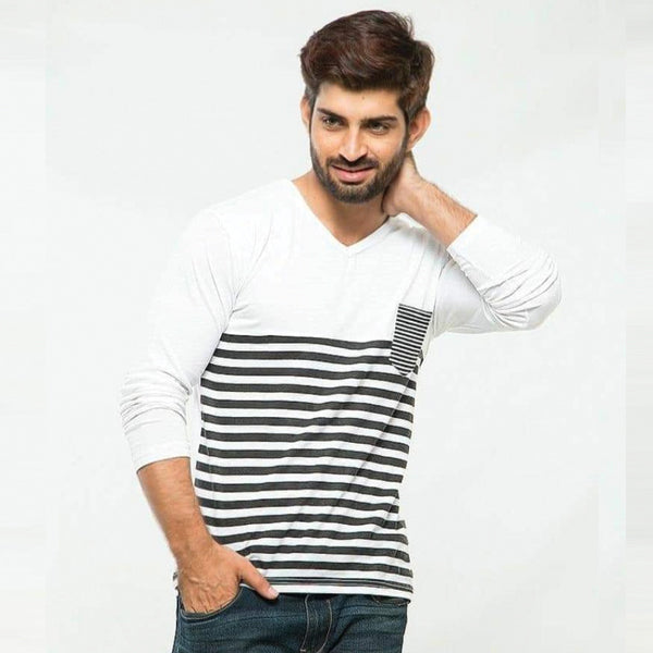Pack of 3 White Strips Printed Full Sleeve Shirt For Men's