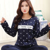 Women Carton Cute Navy Blue Couple Pajama Cotton Pajamas Sleepwear Multi Color Girl Nightwear | 24hours.pk