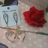 Leaf & Flower Shaped Fashionable Diamonds Earrings For Her Random Colors | 24hours.pk