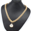 Latest Heart Shaped Stone With Chain Gold Locket For Her 25764 | 24hours.pk