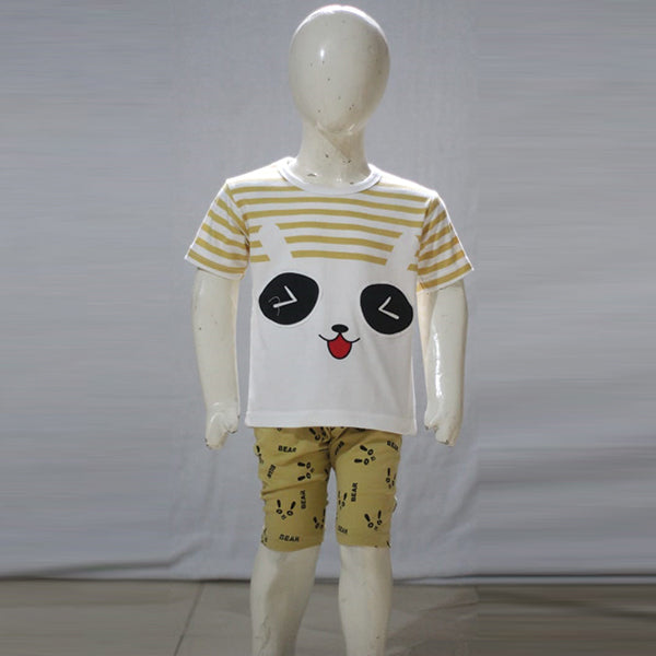 Mascot Face Printed Malai Jersey Stuff Baba Suit Multicolors