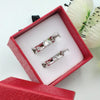 Pack of 2 Double Sided Heart Design Ring With Heart Design Box For Her Gift or Engagement Silver 0864 | 24hours.pk