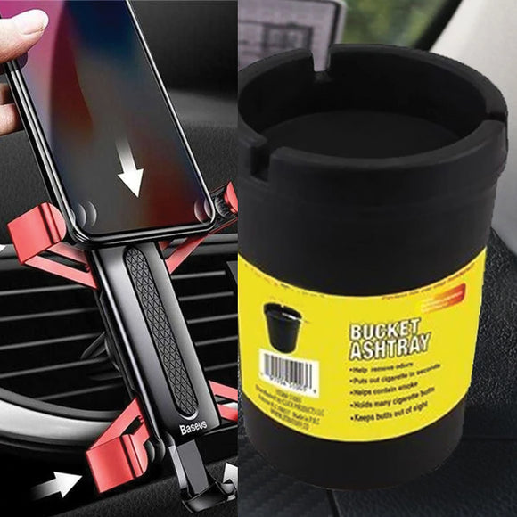 Pack of 2 Baseus Spider Gravity Car Mount And Car Aishtray Cup Holder Multi-colors | 24HOURS.PK