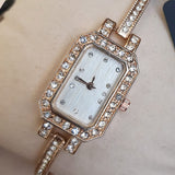 Fashionable Creative Square Shaped Watch Golden For Her | 24hours.pk