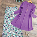 Lollypop Plain Black Shirt Purple Creative Pattern Printed Trouser 6231