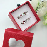 Pack of 2 Double Sided Heart Design Ring With Heart Design Box For Her Gift or Engagement Silver 0864 | 24hours.pk
