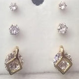 Polygon Diamond Shaped Ring Style Earrings Set For Womens | 24hours.pk