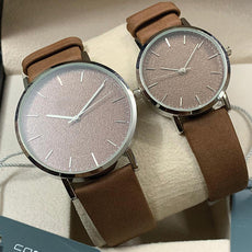 New Creative Couple Watches High Qualty Best For Valentines Day Watch Pair Brown | 24hours.pk
