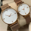 Ck Magnetic Pair Watch Dummy Down Second Golden & White For Mens & Womens Best Gift For Valentines Day 8973 | 24hours.pk