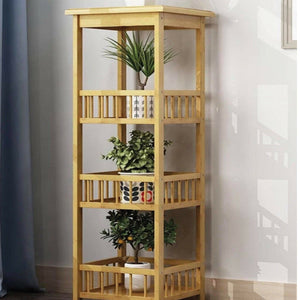 Multi-functional Bamboo 4 Tier Indoor Plant Display Racks Garden Flower Pot Shelf 3 Layer rack | Ammad