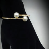 2 Pearls With Small Diamonds Design Simple Bracelet For Her | 24hours.pk
