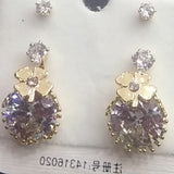 Golden Diamonds Earrings Set For Womens | 24hours.pk