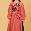 Flower Printed Baby Girl Kurti Embroidered Red & Black