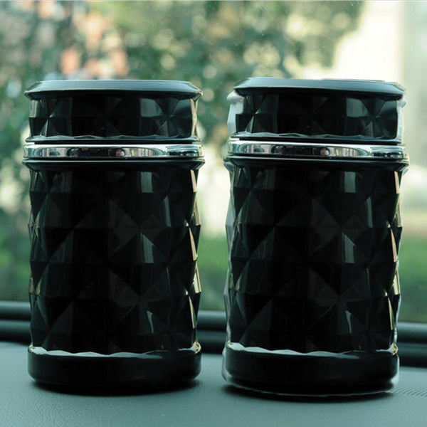 Pack of 2 Car Dashboard Tissue Holder & Car LED Light Ashtray Black | 24HOURS.PK