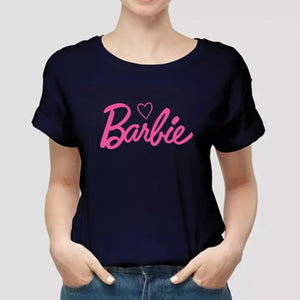Barbie Printed Girls Half Sleeve Printed Half Sleeve T-shirt Dark Blue 99910