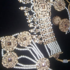 White & Golden Pearl Necklace Set For Her 452149 | 24hours.pk