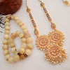 White Pearl Necklace With Random Color Stones & Designs 8513 | 24hours.pk