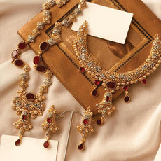 Creative Vintage Locket With Earrings Set For Womens Girls Random Design & Multicolors 875 | Mohsin Attari