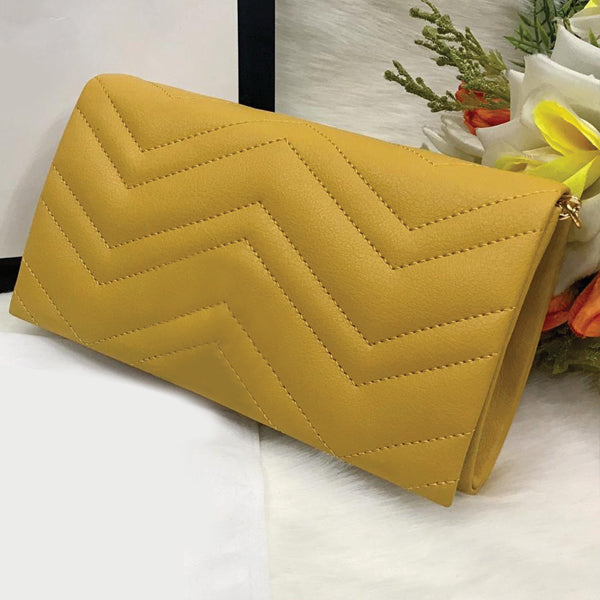 Triangle Design Pattern Hand Purse For Women's Yellow