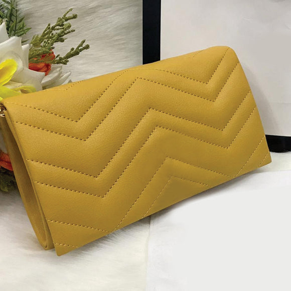 Triangle Design Pattern Hand Purse For Women's Yellow