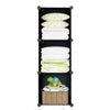 Portable 3 Cube Wardrobe Cabinets Versatile Stacking Plastic Wardrobe Bookshelves Toys - Black | 24hours.pk