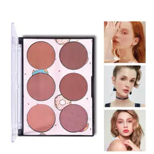6 Color Miss Rose Blush Glow Kit Face Powder Blusher Palette Makeup Contour Palette Maquillage Facial Cosmetics | Ammad