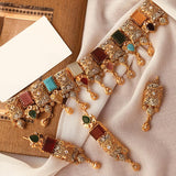 Elegant Egyptian Traditional Multi Stones Necklace Set for Women