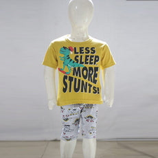 Less Slip More Stunts Printed Malai Jersey Stuff Baba Suit Multicolors