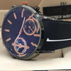 Latest Simple Design Watch Black Strap With Blue & Silver Dial For Men's 89061 | Abdul Basit Janjee