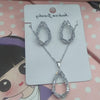 High Quality Fashionable Locket with Earings Set For Womens Silver | 24hours.pk