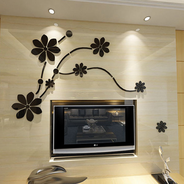 Cherry Blossoms Corner DIY 3D 2mm Acrylic Wall Art 48x60 Inches | Oshi.pk