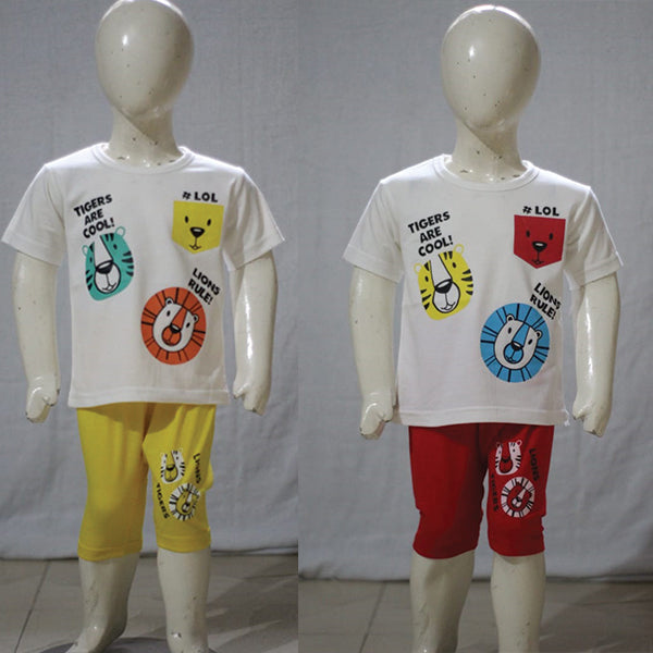 Tigers & Lion Character Printed Malai Jersey Stuff Baba Multicolors
