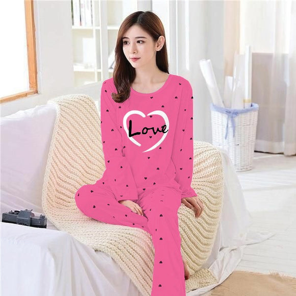 Women Night Dress Hot Pink Love Girl Mouse Sleeping Wear | 24hours.pk