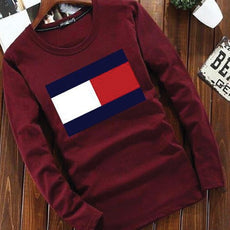 A&S Round Crew Neck Full Seleve Printed Shirt For Men's Maroon SP22