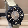 Simple Roman Wrist Watch For Womens Golden & Black Dial With Golden Belt | 24hours.pk