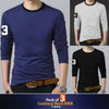 Pack Of 3 Contrast Neck With Front Logo T Shirt For Men