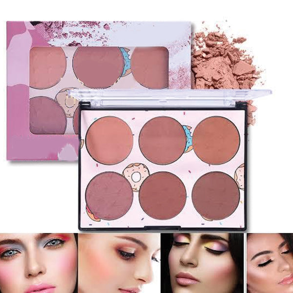 6 Color Miss Rose Blush Glow Kit Face Powder Blusher Palette Makeup Contour Palette Maquillage Facial Cosmetics | Ammad